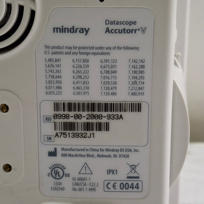 Mindray Datascope Accutorr V Vital Signs Monitor