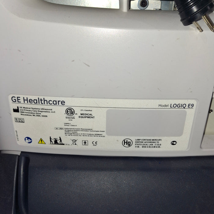 GE Healthcare Logiq E9 Ultrasound