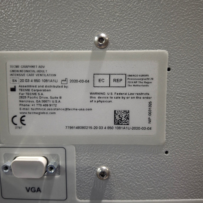 Tecme Neumovent GraphNet Advance ICU Ventilator