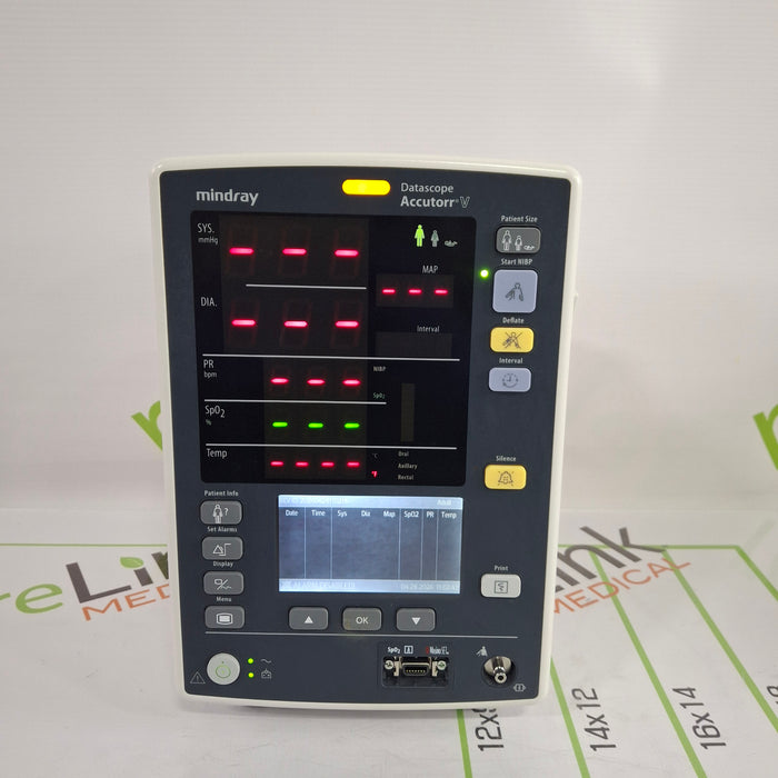 Mindray Mindray Datascope Accutorr V Vital Signs Monitor Patient Monitors reLink Online