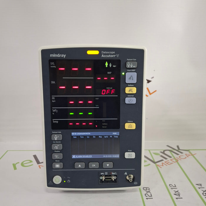 Mindray Datascope Accutorr V Vital Signs Monitor