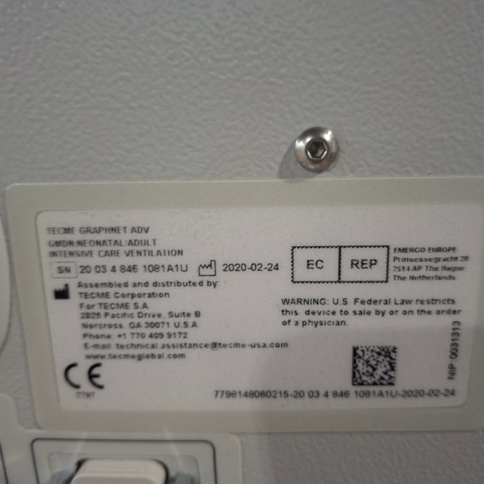 Tecme Neumovent GraphNet Advance ICU Ventilator