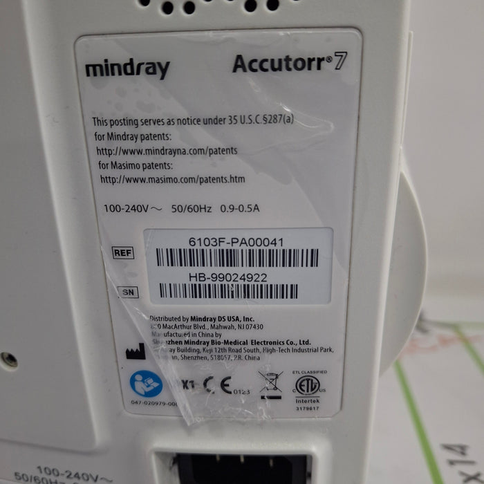 Mindray Accutorr 7 Vital Signs Monitor