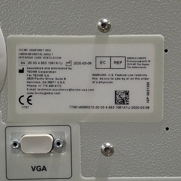 Tecme Neumovent GraphNet Advance ICU Ventilator