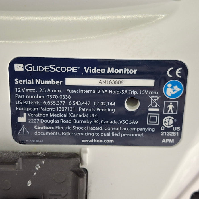 Verathon Medical, Inc Glidescope Video Monitor w/ 0570-0306 Baton