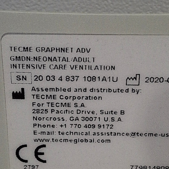Tecme Neumovent GraphNet Advance ICU Ventilator