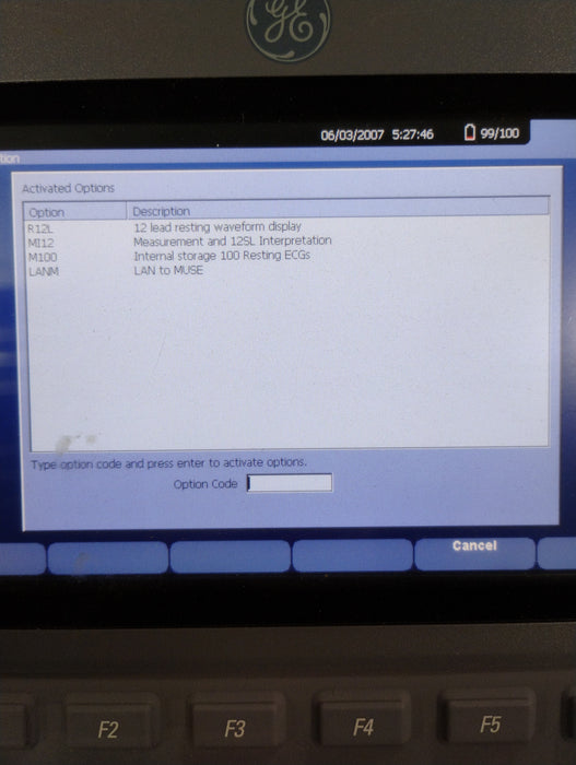 GE Healthcare MAC 1600 ECG