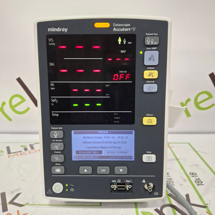 Mindray Datascope Accutorr V Vital Signs Monitor