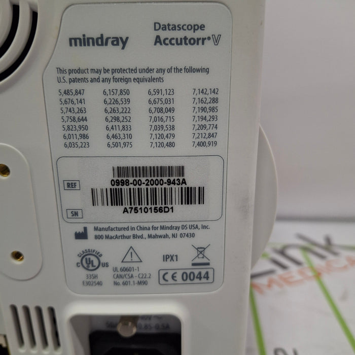 Mindray Datascope Accutorr V Vital Signs Monitor