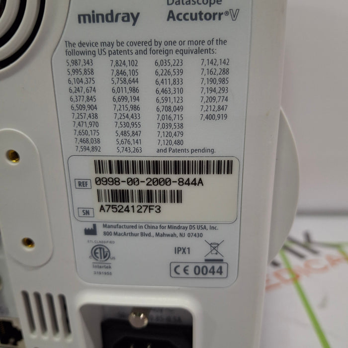 Mindray Datascope Accutorr V Vital Signs Monitor