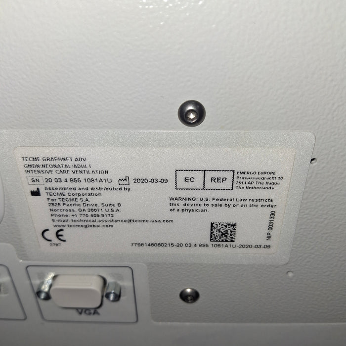 Tecme Tecme Neumovent GraphNet Advance ICU Ventilator Respiratory reLink Online