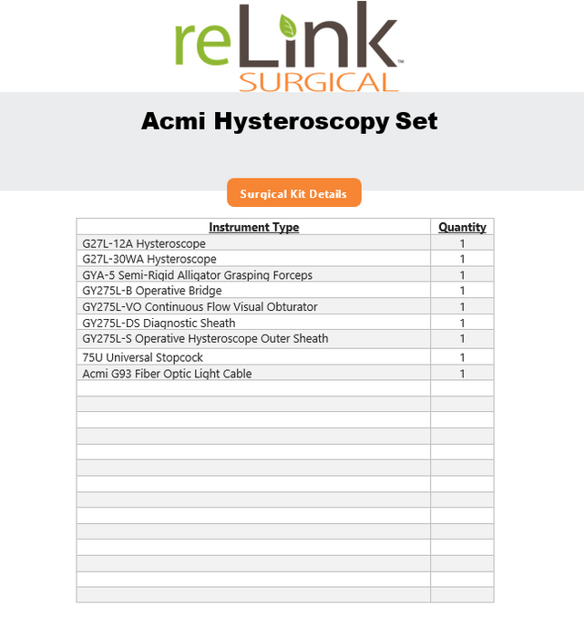Gyrus Acmi, Inc. G27L-12A & G27L-30WA Hysteroscope Set