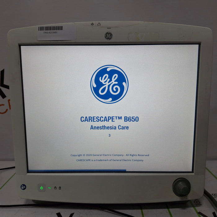 GE Healthcare Carescape B650 Anesthesia Care Patient Monitor