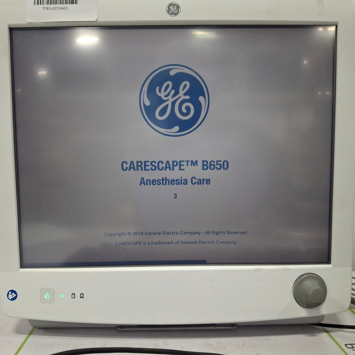 GE Healthcare Carescape B650 Anesthesia Care Patient Monitor