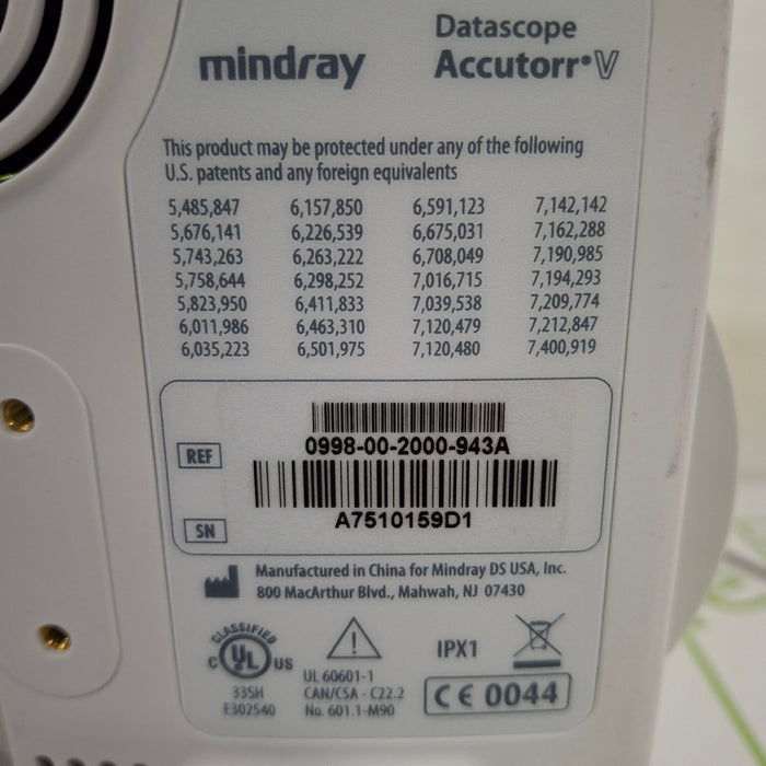 Mindray Datascope Accutorr V Vital Signs Monitor