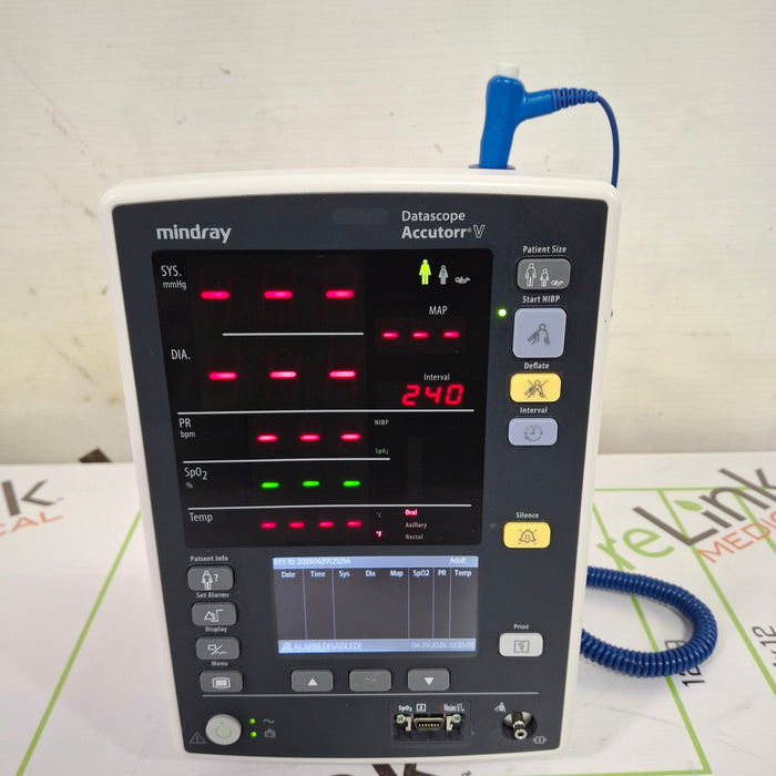 Mindray Datascope Accutorr V Vital Signs Monitor