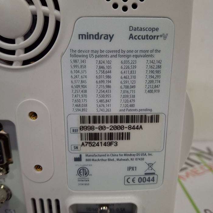 Mindray Mindray Datascope Accutorr V Vital Signs Monitor Patient Monitors reLink Online