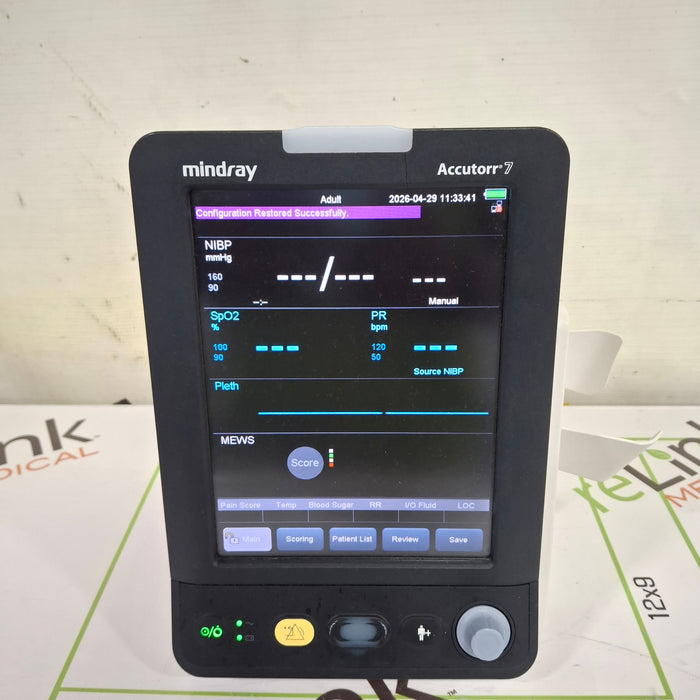 Mindray Mindray Accutorr 7 Vital Signs Monitor Patient Monitors reLink Online