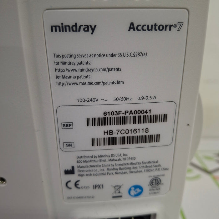 Mindray Mindray Accutorr 7 Vital Signs Monitor Patient Monitors reLink Online