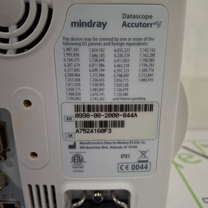 Mindray Datascope Accutorr V Vital Signs Monitor
