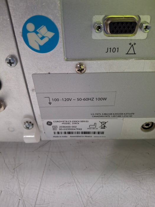 GE Healthcare Corometrics 250cx Series Model 259cx Fetal Monitor