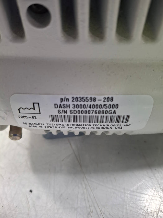 GE Healthcare Dash 4000 - Masimo SpO2 Patient Monitor