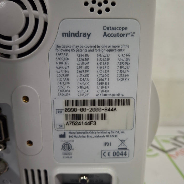 Mindray Datascope Accutorr V Vital Signs Monitor