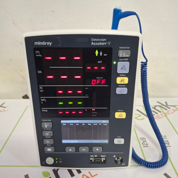 Mindray Datascope Accutorr V Vital Signs Monitor
