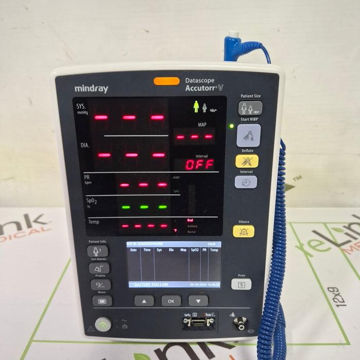 Mindray Datascope Accutorr V Vital Signs Monitor
