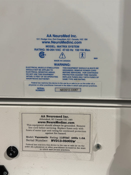 Neuromed Matrix Vasomatic Electroanalgesia System