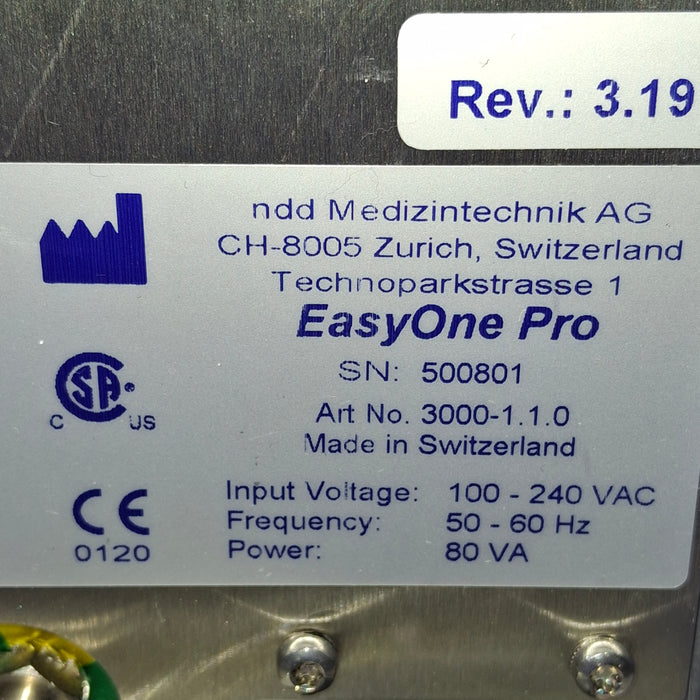 NDD Medical Technologies Inc EasyOne Pro Lab Spirometer