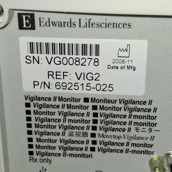Edwards Lifesciences Vigilance II Patient Monitor