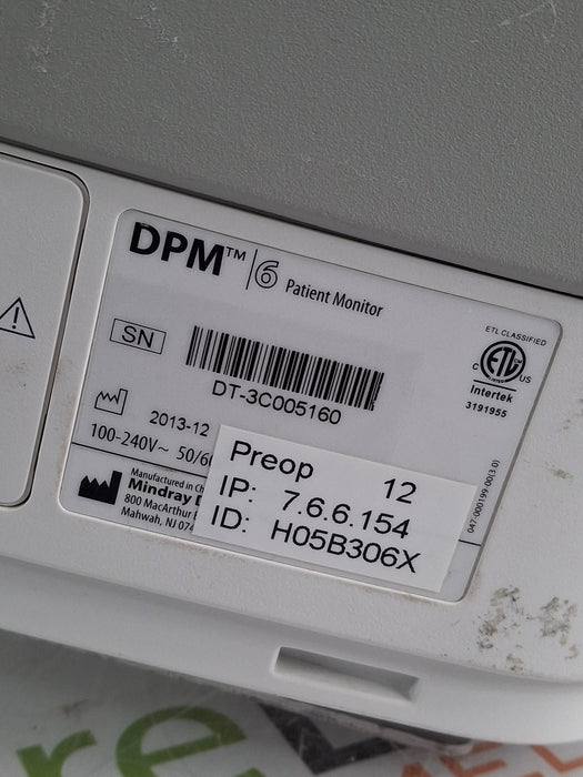 Mindray DPM6 Patient Monitor