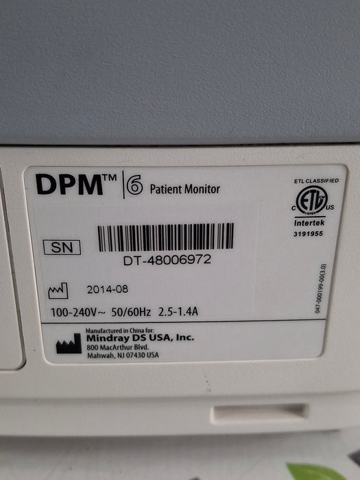 Mindray Mindray DPM6 Patient Monitor Patient Monitors reLink Online