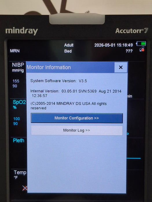 Mindray Accutorr 7 Vital Signs Monitor