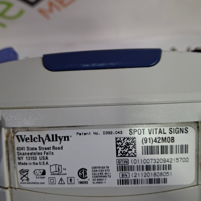 Welch Allyn Spot 420 - NIBP, Masimo SpO2 Vital Signs Monitor