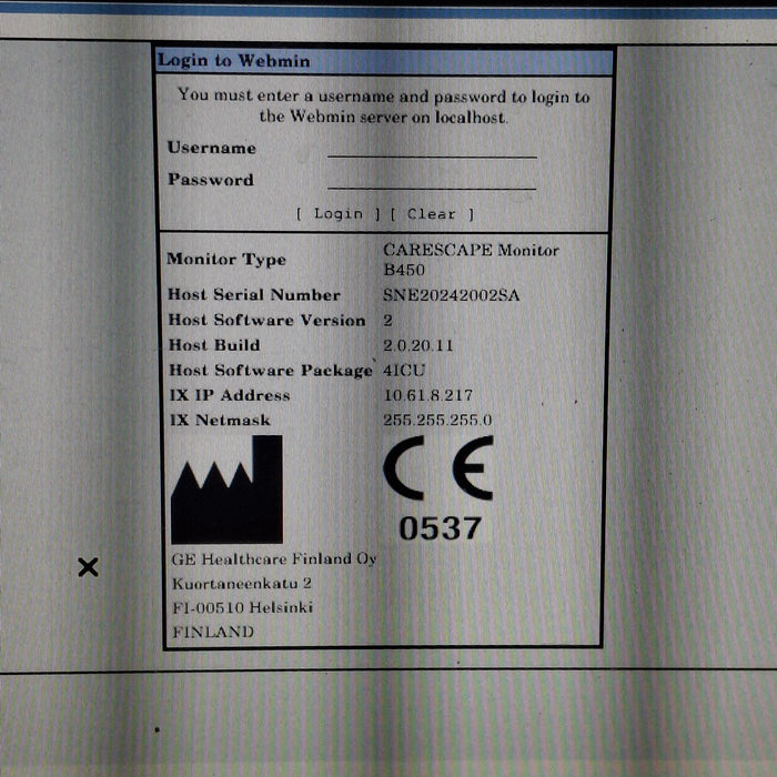 GE Healthcare Carescape B450 Critical Care Patient Monitor