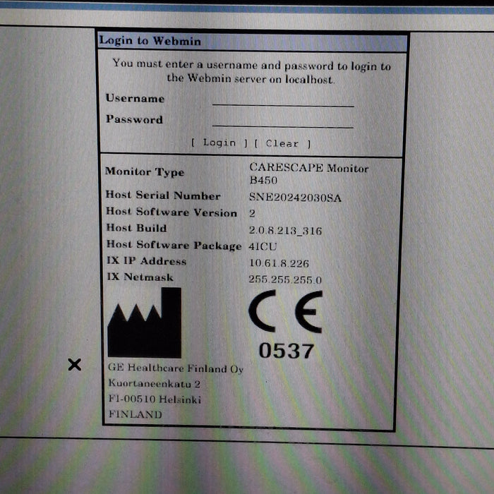 GE Healthcare Carescape B450 Critical Care Patient Monitor