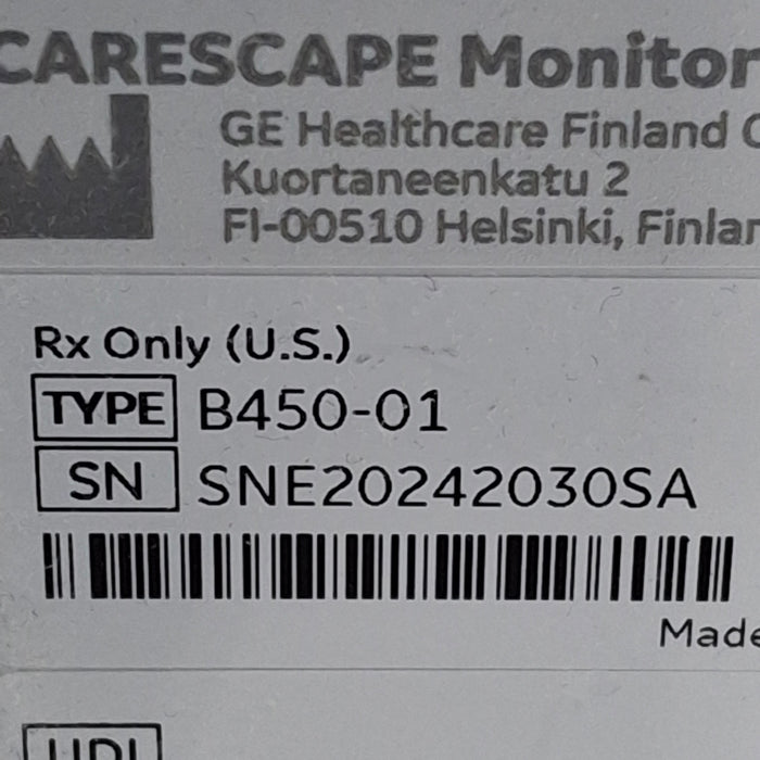 GE Healthcare Carescape B450 Critical Care Patient Monitor
