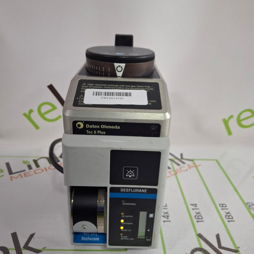 Datex-Ohmeda Datex-Ohmeda Tec 6 Plus Desflurane Vaporizer Anesthesia reLink Online