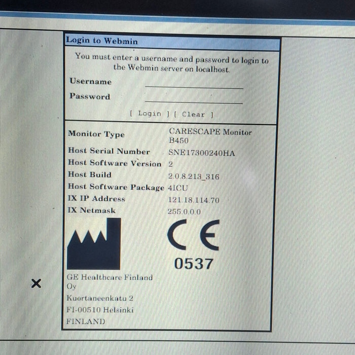 GE Healthcare Carescape B450 Critical Care Patient Monitor