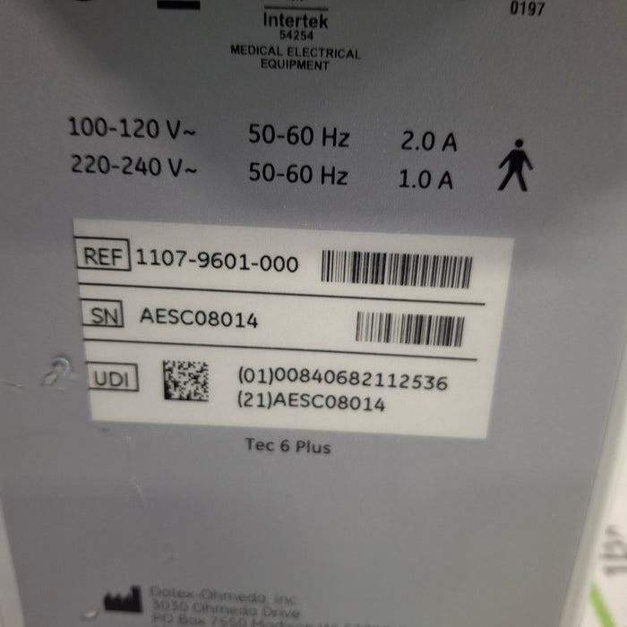 Datex-Ohmeda Tec 6 Plus Desflurane Vaporizer