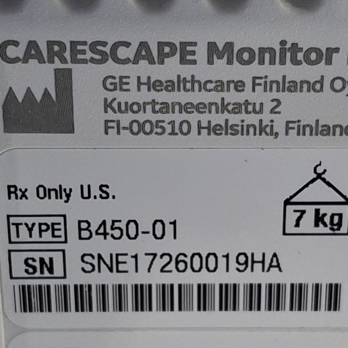 GE Healthcare Carescape B450 Patient Monitor
