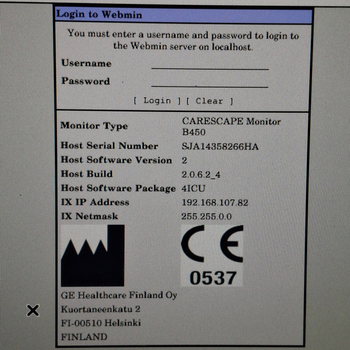 GE Healthcare Carescape B450 Critical Care Patient Monitor