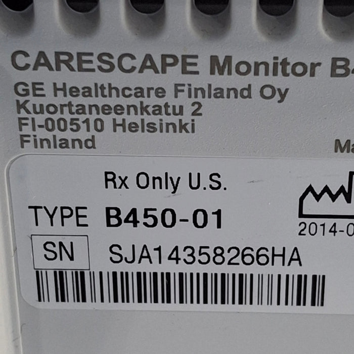 GE Healthcare Carescape B450 Critical Care Patient Monitor