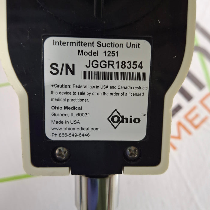 Ohio Medical Corporation 1251 Suction Regulator