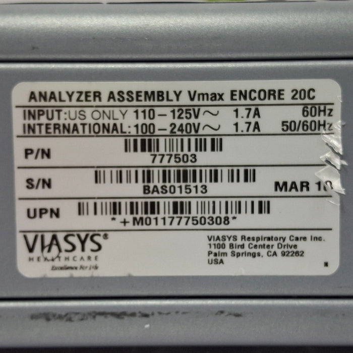 CareFusion 777503 Vmax Encore Analyzer Assembly 20C