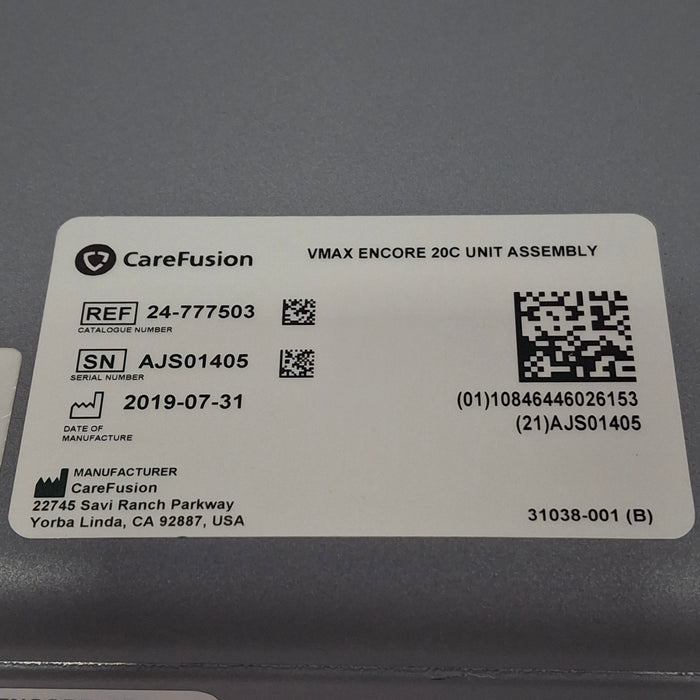 CareFusion 777503 Vmax Encore Analyzer Assembly 20C