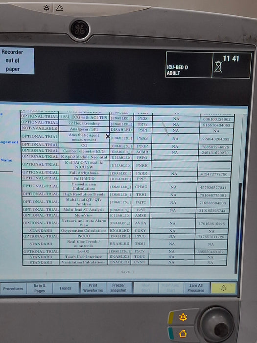 GE Healthcare Carescape B650 Critical Care Patient Monitor