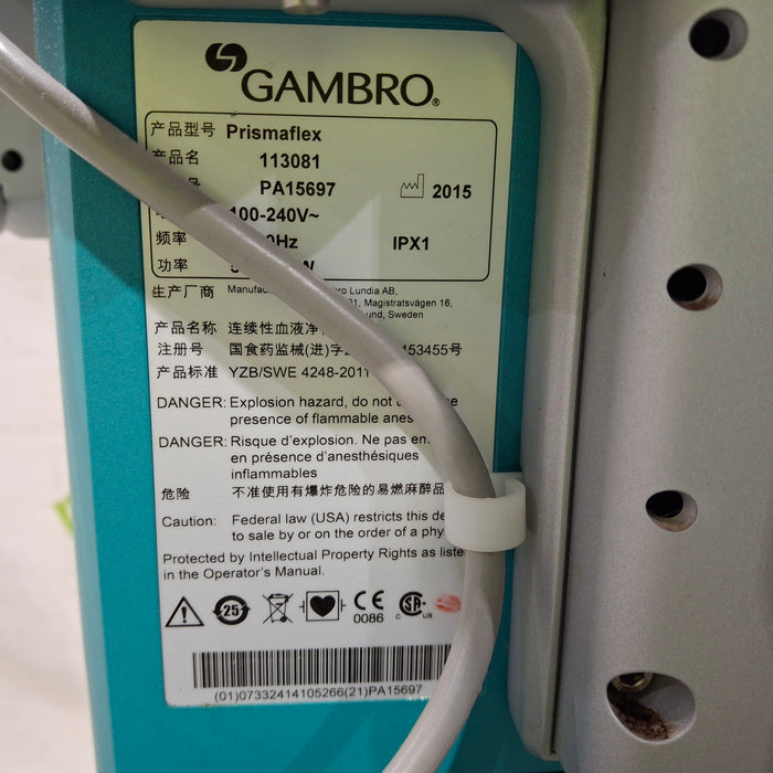Gambro Prismaflex Dialysis Machine